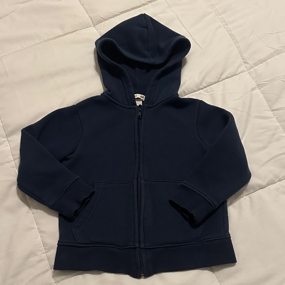 H&M Navy Blue Kids Zip-Up Hoodie